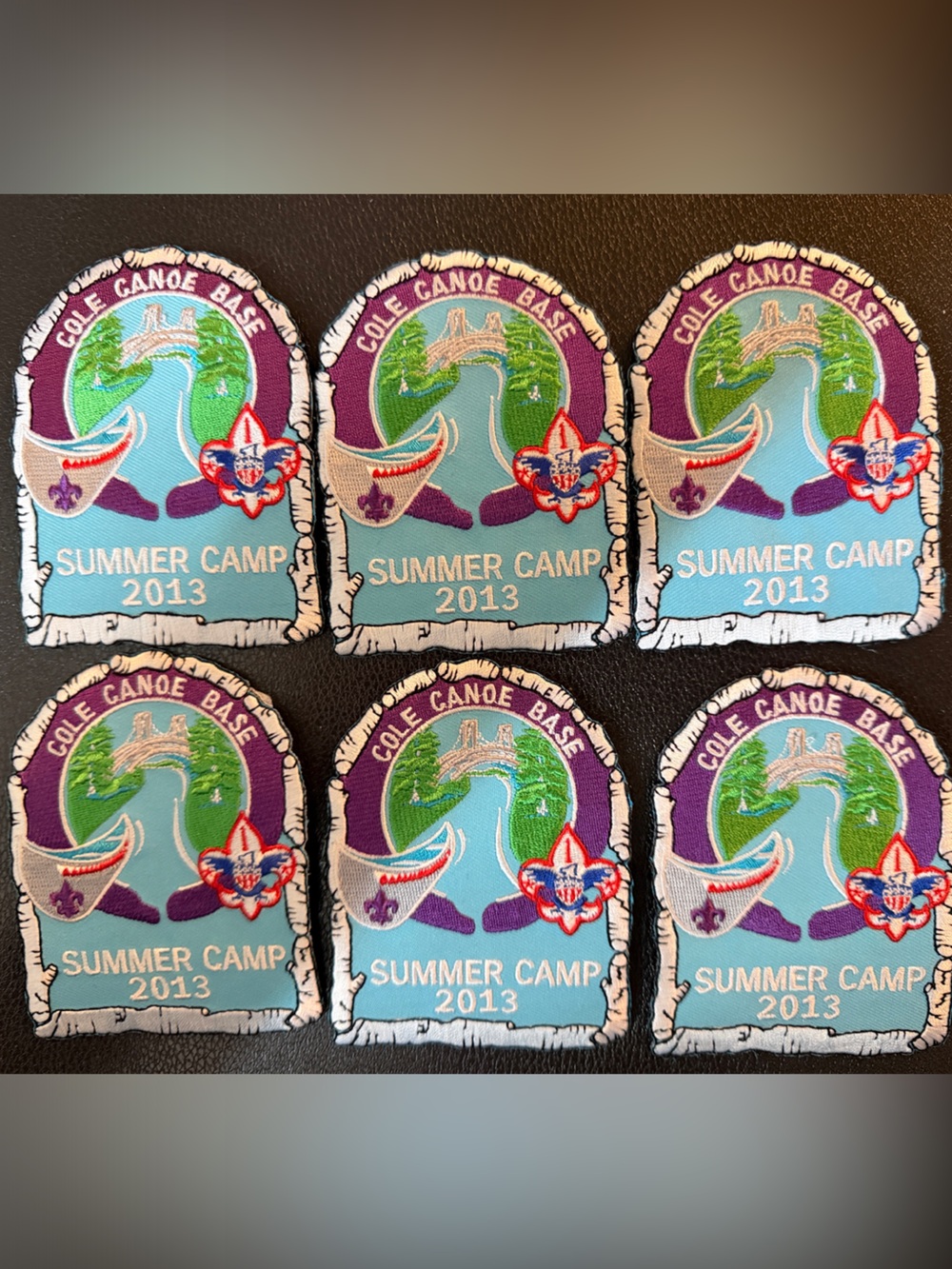 Cole Canoe Base Summer Camp 2013 Blue Patch (Set of 6)